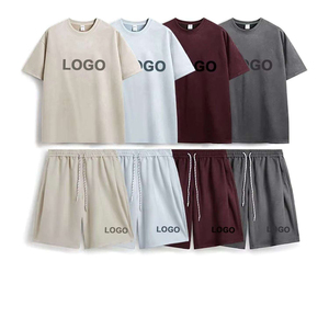 Ensemble t-shirt et short personnalisés de haute qualité, vêtements d'été, ensemble 2 pièces, 100% coton, manches courtes, vêtements décontractés pour hommes - Product Image 4