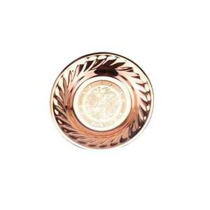 Elegant Rose Gold Copper Serving Dish Round Floral Engraved Metal Platter <b>Small</b> Appetizer Tray Polished Kitchenware Accessory - Product Image 1