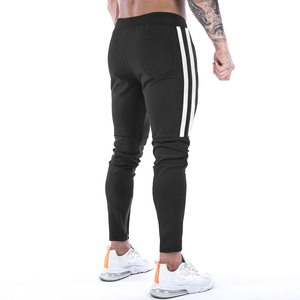 Men's <b>Slim</b> Fit <b>Jogger</b> Sweat Pants Cotton Polyester Training Trousers Side Stripe Gym Running Fitness Track Pants Zipper Hem - Product Image 4