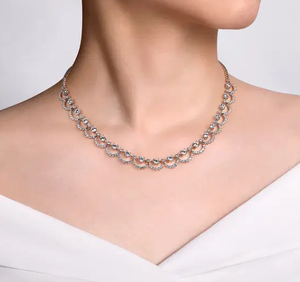 Designer lab grown diamond <b>necklace</b> certified gold custom bridal jewelry for wedding luxury occasions elegant <b>statement</b> <b>necklace</b> - Product Image 2