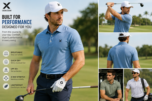 Polo de sport et de golf pour hommes X Sports City, manches courtes, tissu performant, multicolores, respirant, logo personnalisé, vêtements de sport, vente chaude - Product Image 2