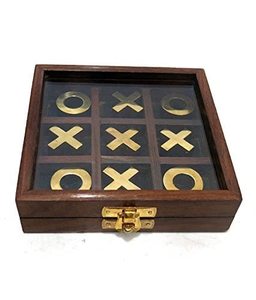 Juego de Tic Tac Toe de Madera con Caja de Almacenamiento, Hecho a Mano con Madera de Sheesham, Colección de Rompecabezas - Product Image 4