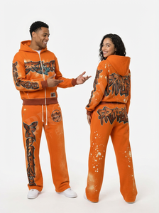 ชุดวอร์มผ้าเฟรนช์เทอร์รี่พิมพ์ลายตามสั่ง น้ำหนักมาก สำหรับเสื้อสตรีทแวร์และกางเกงขายาวแบบ unisex ชุดลำลอง - Product Image 2