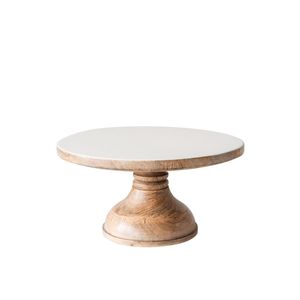 Base de Madera Blanca de Lujo para Pastel, Soporte de Mármol para Postres, Bandeja de Exhibición, Plato para Servir, Vajilla para Bodas y Fiestas - Product Image 1