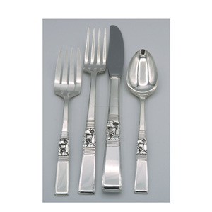 Cubiertos de acero y Metal recubierto de plata más vendidos, diseño elegante, apto para lavavajillas, fiestas navideñas, vajilla y cena, accesorio de Metal - Product Image 1