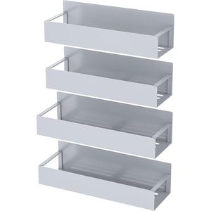 Set di 4 Organizzatori Magnetici Grigi per Spezie, per Frigorifero e Forno, Gestione Efficiente della Cucina - Product Image 1