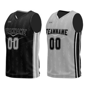 Custom Sublimated Basketball Uniform Set Teamname 00 V-Neck Sleeveless Breathable Mesh Jersey and <b>Shorts</b> for Adults - Product Image 3