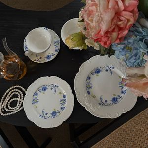 French Retro Luxury Lace Flower Embossed Ceramic Plate Medieval Afternoon <b>Tea</b> Coffee Cup Saucer Western Food Household Accessory - Product Image 3