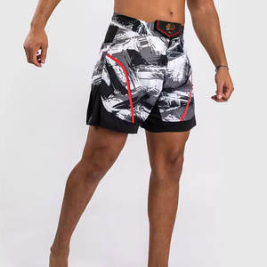 Pantalones Cortos de Entrenamiento de MMA para Hombre, Flexibles, Ligeros, de Secado Rápido, Duraderos y Cómodos, para Artes Marciales y Grappling, de Poliéster/Algodón, Marca BRAVE - Product Image 3