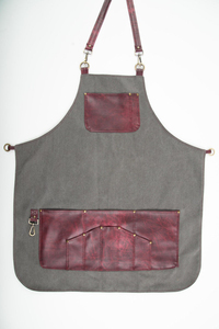 Delantal de Lona Resistente para Barbería con Correas de Cuero Genuino, Logotipo Personalizado, Uniforme para Artista del Tatuaje, Maquillador, Estilista, Impermeable, para Salón de Belleza - Product Image 2