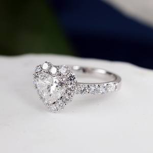 Anillo de eternidad con diamantes de moissanita talla corazón para mujer, plata 925, regalo romántico para aniversario, joyería clásica - Product Image 6