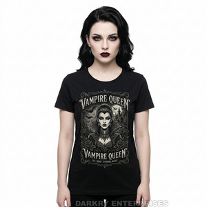 Camiseta para Mujer 'Immortal Soul' con Arte Gótico de Cementerio, Camiseta Negra para Mujer, Estilo Cementerio, Fabricante Personalizado, Venta al por Mayor, Tops de Boutique - Product Image 4