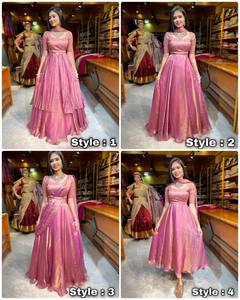 Lanzamiento de la Colección Designer Partywear Look One: 4 Estilos Diferentes en un Solo Conjunto, Multiusos, Versátil, Fusión Étnica, Listo para Usar - Product Image 2