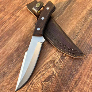 Couteau de chasse artisanal en acier à haute teneur en carbone, lame fixe, manche en bois, étui en cuir, qualité industrielle, ODM, survie en extérieur - Product Image 6