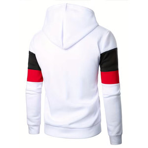 Sudadera con Capucha Casual de Invierno para Hombre, Diseño Colorblock, 100% Algodón, Tejido de Felpa, Ligeramente Elástica, Estilo con Capucha, Color Sólido - Product Image 2