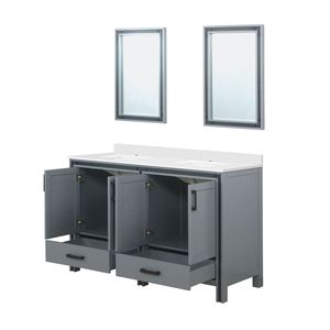 Dark Grey 60 In. W X 22 In. D Double <b>Bath</b> Vanity with White Quartz Top and 22 In. <b>Mirrors</b> Bathroom Vanities - Product Image 3