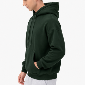 Sudadera con Capucha Premium Verde Oscuro, Gruesa, Ecológica, Impermeable, con Logotipo Personalizado, Oversize, de Algodón, Unisex, con Bolsillo Canguro, OEM - Product Image 5