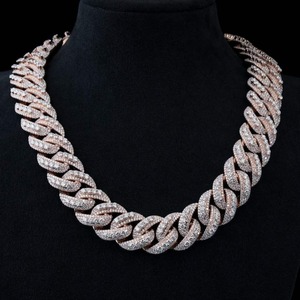 Collar de Cadena Cubana con Diamantes Moissanite para Hombre y Mujer, Joyería de Moda de Lujo Estilo Hip Hop, Regalo en Oferta - Product Image 4