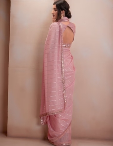 Sarees de Mujer KV con Lentejuelas Bordadas Estilo Bollywood - Product Image 5