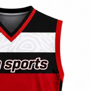 Customized Red Black White Volleyball Sleeveless Shirt Team Sportswear Athletic Top Training Competition Uniform Apparel - Product Image 5