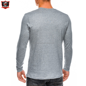 Camiseta de Yoga de entrenamiento de manga larga personalizada para hombre más vendida-Poliéster negro liso/algodón de secado rápido y transpirable - Product Image 3