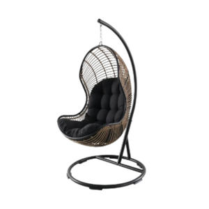 Modern Rattan Hanging <b>Egg</b> Chair with Comfortable Swing <b>Seat</b> for Patio and Outdoor Furniture - Product Image 1