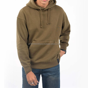 Sudadera con Capucha Extra Grande Color Caqui Liso para Hombre, Ropa Casual de Otoño, Sudaderas con Capucha y Felpa Cálidas en Oferta - Product Image 1