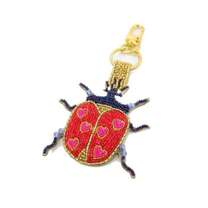 Unique Beetle Design Embroidered Fabric Insect Bag Charm Heart Decorative Adjustable Multi-purpose Use Fashion Keychain in 2026 - Product Image 1