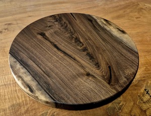 Wood Double Tier Rotating Tray Smooth-Spin Lazy Susan for Tabletop <b>Spice</b> Serving - Product Image 4