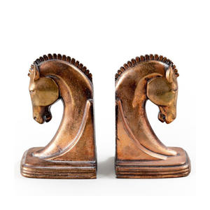 Porte-livres décoratifs en métal design, sculpture artisanale, style Art Déco pour la décoration moderne de la maison et du bureau - Product Image 1