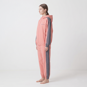 Custom Design Women's Cropped Nylon Full <b>Zip</b> Sports Jacket with Oversized Side Stripe Drawstring Jogger Pants Tracksuit Set - Product Image 3