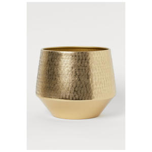 Maceta Decorativa de Metal Texturizado Hecha a Mano para Interiores de Hoteles y Cafés de Lujo - Product Image 6