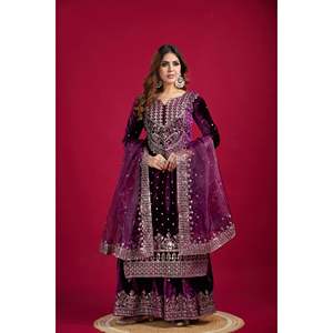 Ensemble de costume de soirée pour femmes de marque avec haut-dupatta et bas Haut-dupatta et bas élégants pour les occasions spéciales - Product Image 4