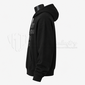 Sudadera con Capucha Unisex Negra de Forro Polar, Corte Regular, Algodón, Diseño con Bolsillo en la Manga Izquierda, Estilo Casual para Invierno - Product Image 4