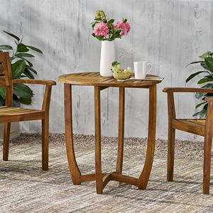 Tavolo Circolare da Esterno in Legno Hermosa da 27,5 Pollici - Product Image 4