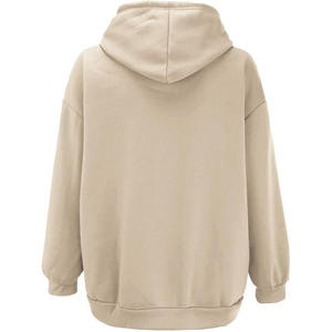 Wholesale Custom Heavyweight Long Sleeve Drawstring Zipper Hoodie for Women Lightweight Knitted Fleece Front Badge for Winter - Product Image 2