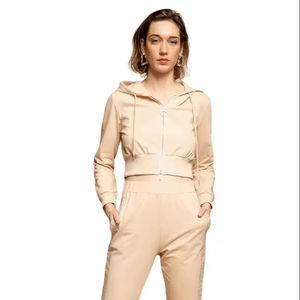 Conjunto Deportivo de Dos Piezas para Mujer, Chaqueta Corta con Capucha y Cierre Completo, Pantalones de Cintura Alta, Ropa Deportiva de Alto Rendimiento - Product Image 1