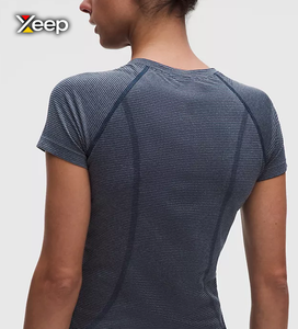 XEEP Customize <b>Women's</b> Casual Lightweight Workout <b>T</b>-<b>Shirt</b> Loose Fit Short Sleeve Breathable <b>V</b>-<b>neck</b> Embroidered Knitted Letter - Product Image 3