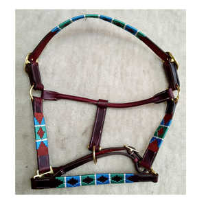 Halter de cuero de polo de caballo de alta calidad con excelente bordado - Product Image 3