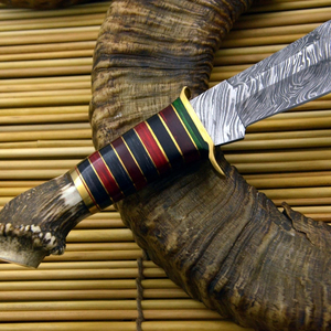 Couteau de chasse et de camping en plein air, lame fixe en acier inoxydable, couteau de survie avec lame robuste et poignée ergonomique antidérapante - Product Image 2