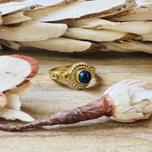 Market Favorite <b>Lapis</b> <b>Lazuli</b> Spiral Design <b>Ring</b> 18k Gold Plated Dainty Brass <b>Ring</b> Statement Vintage Handmade Wholesale <b>Ring</b> - Product Image 3