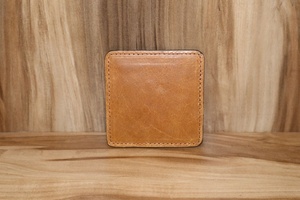 Genuine Leather <b>Cup</b> Coaster Promotional Square Leather Drink Coffee Tebal Coasters <b>Customized</b> Logo - Product Image 2
