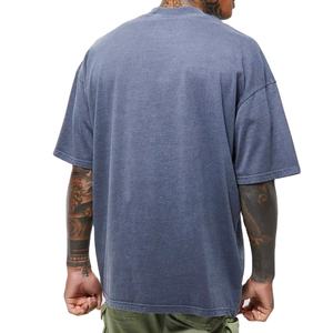 Camiseta transpirable de alta calidad con hombros caídos lisos, precio al por mayor, camiseta de manga corta con cuello redondo, ropa de verano holgada - Product Image 2