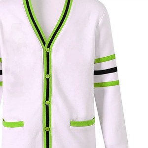 Cardigan grec écologique de haute qualité, vintage, col en V, manches à revers, tricoté sur mesure, uni, décontracté, boutonné, en coton, séchage rapide - Product Image 4