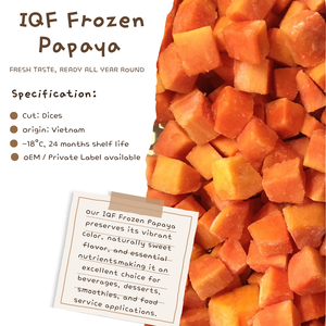 Vietnam KMI Brand 10kg Frozen Papaya Cubes/<b>Diced</b> Premium IQF Tropical Fruit Vacuum Pack Bulk Supplier - Product Image 4