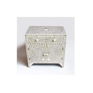 ILAHI's Bone Inlay <b>Drawer</b> Table Modern Design Agate Detailing Three-layer <b>Storage</b> Portable Home Furniture - Product Image 2