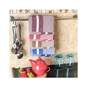 ชุดถุงผ้าแคนวาสลายทางแบบยั่งยืน 3 ใบ ขนาด 40x45 ซม. 200 GSM เย็บอย่างแข็งแรง ทนทาน ได้รับการรับรองมาตรฐาน OEKO TEX - Product Image 1