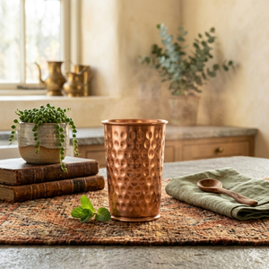 Gobelet en cuivre pur martelé à la main, verre à boire ayurvédique, ustensiles de cuisine artisanaux pour la décoration de la maison, prix de gros - Product Image 3