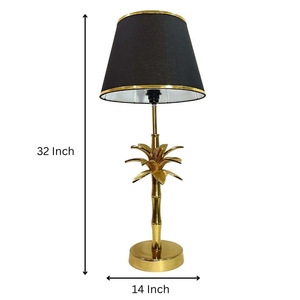 Modern Luxury Gold Coconut Palm Tree <b>Table</b> Lamp Black Metal Shade Antique Brass Art Deco <b>Bedside</b> Living Room Home Decor Light - Product Image 3
