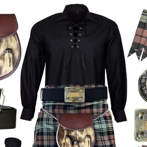 Ensemble de kilt écossais pour homme, 12 pièces, motif Argyle, en laine noire, taille personnalisée, logo personnalisé, emballage personnalisé - Product Image 3